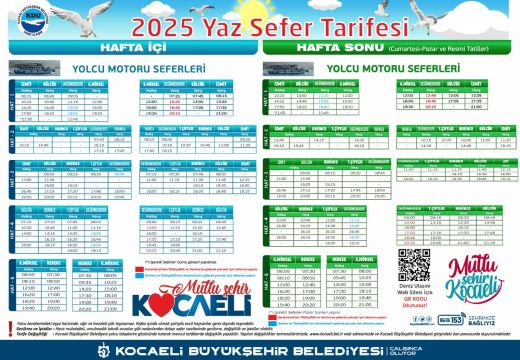 Deniz ulaşımında 110 seferle yaz tarifesi başlıyor